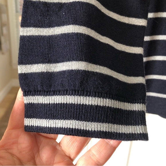 Talbots Size 1XP Blue Stripe LOVE” Crewneck Sweater - Picture 7 of 10